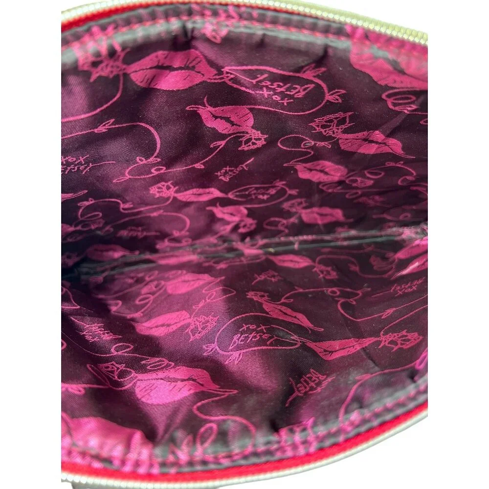 Betsey Johnson Quilted Heart Wristlet Clutch in Hot Pink